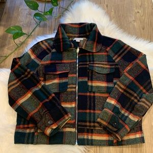 Plaid Zip Up Jacket
